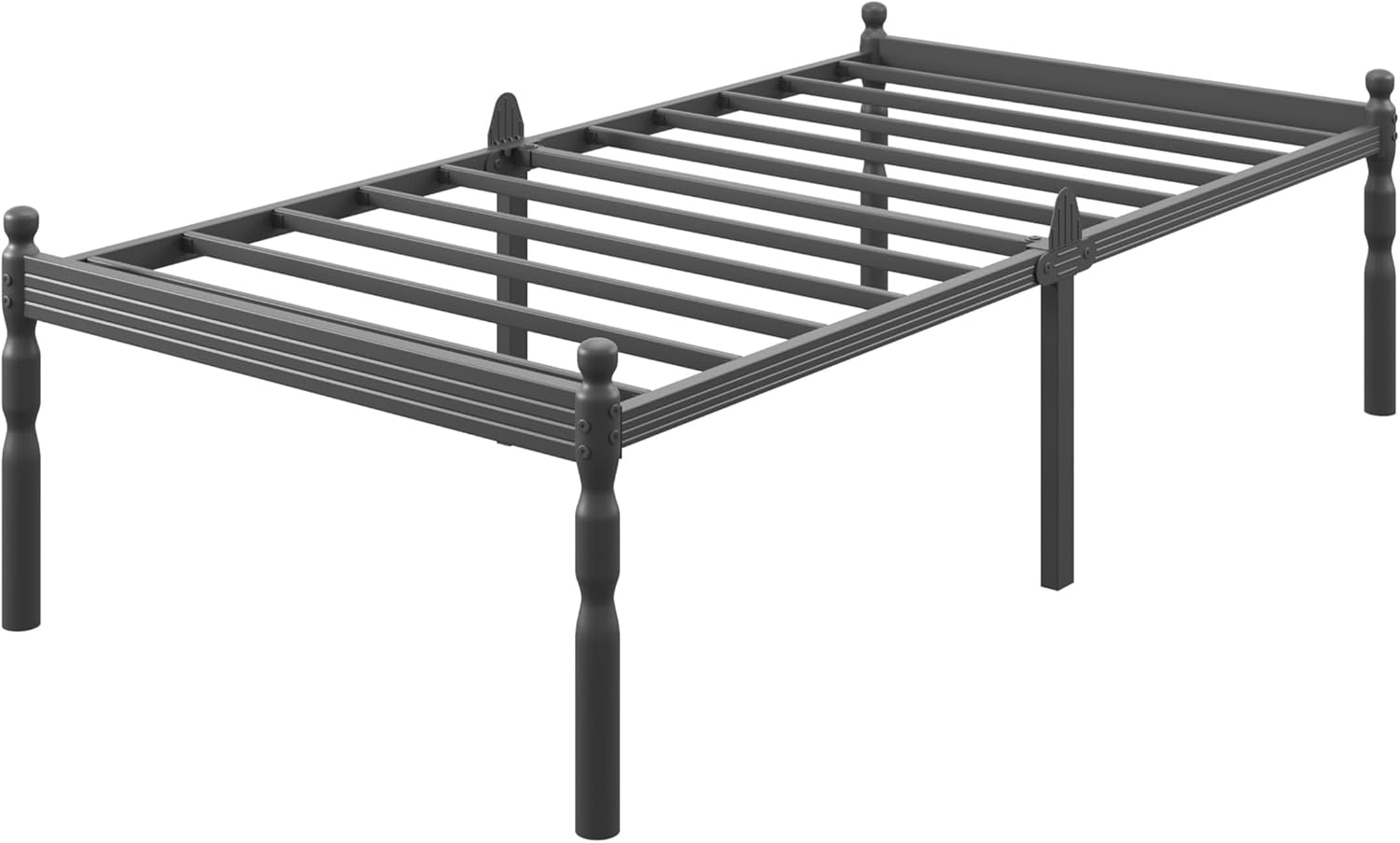 18 Inch King Bed Frame, Heavy Duty Metal Platform with Anti-Slip Design to Prevent Mattress Sliding, Storage Space, No Box Spring Needed, Easy Assembly