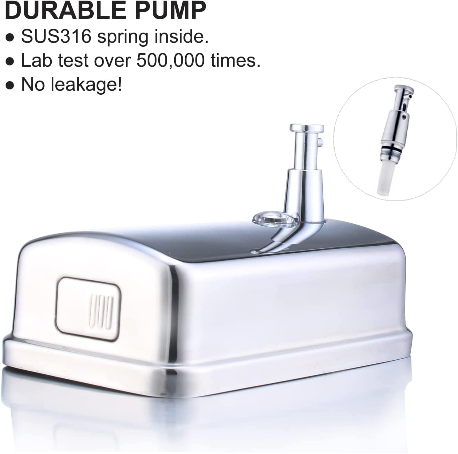 Dispenser di sapone manuale a pompa da parete in acciaio inox, dispenser di sapone per le mani, commerciale per bagno e cucina (800 ml)