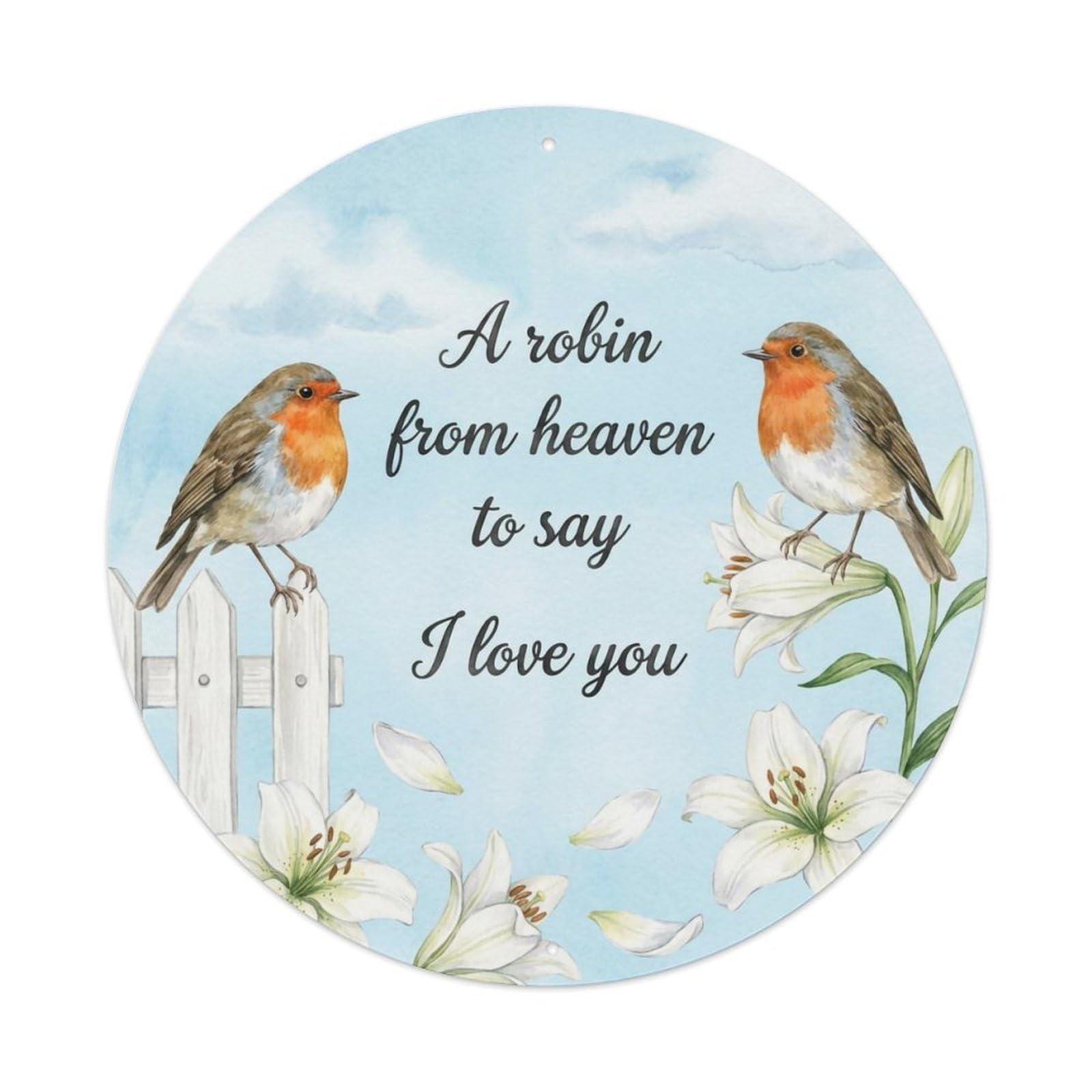 European Robin Garden Sign Heaven Metal Tin Sign