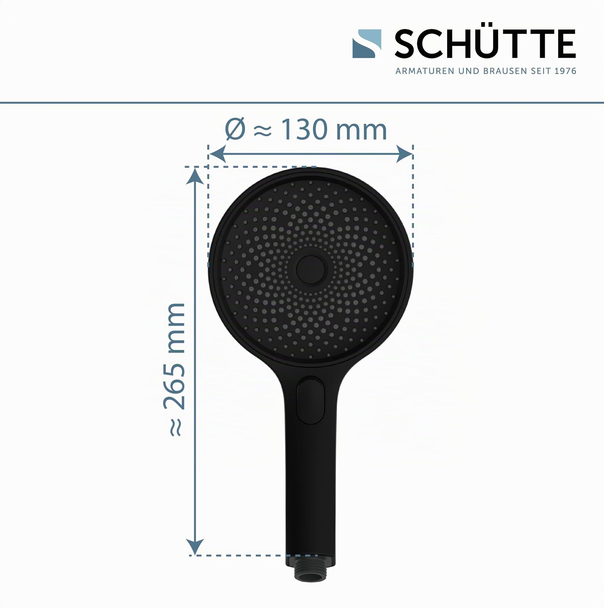 SCHÜTTE Pommeau de douche SAMOA RAIN | Technologie de jet de velours | Pommeau de douche avec plus de 300 buses | 3 types de jets réglables | Tête de douche anticalcaire pour la douche | Noir