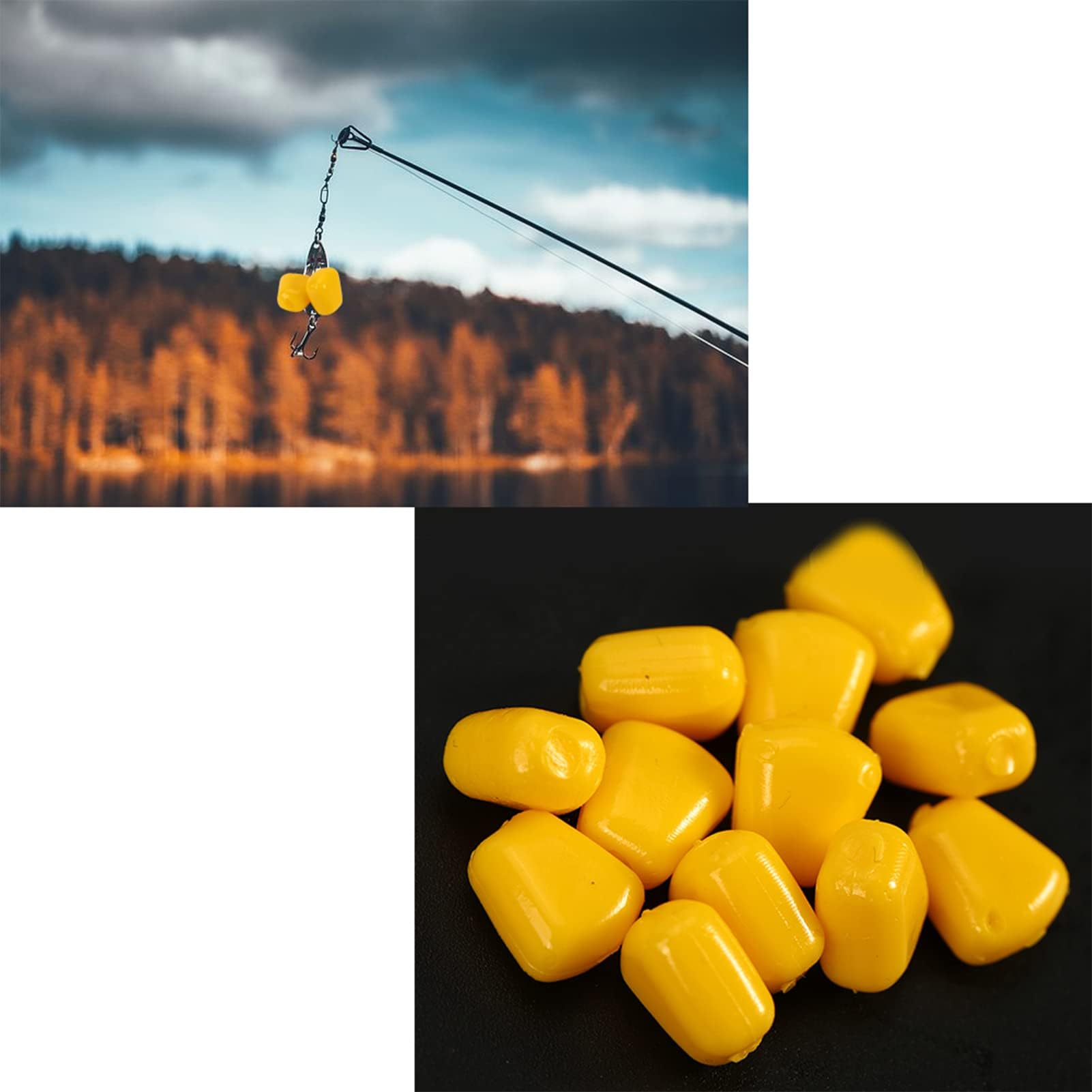 50 pezzi/bustine di esche per pesci di mais carpa mais esche da pesca all'aperto per amanti della carpa e pescatori di ogni livello, acqua dolce Soft Artificial Flavor