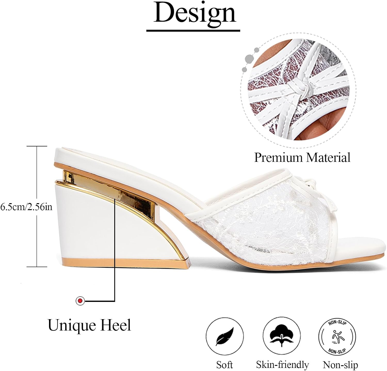 Women Square Toe Wedge Block Heel Mule Sandals Fashion Bow Open Toe Slip On Unique Chunky Heel Dress Sandals For Party Bridal Wedding
