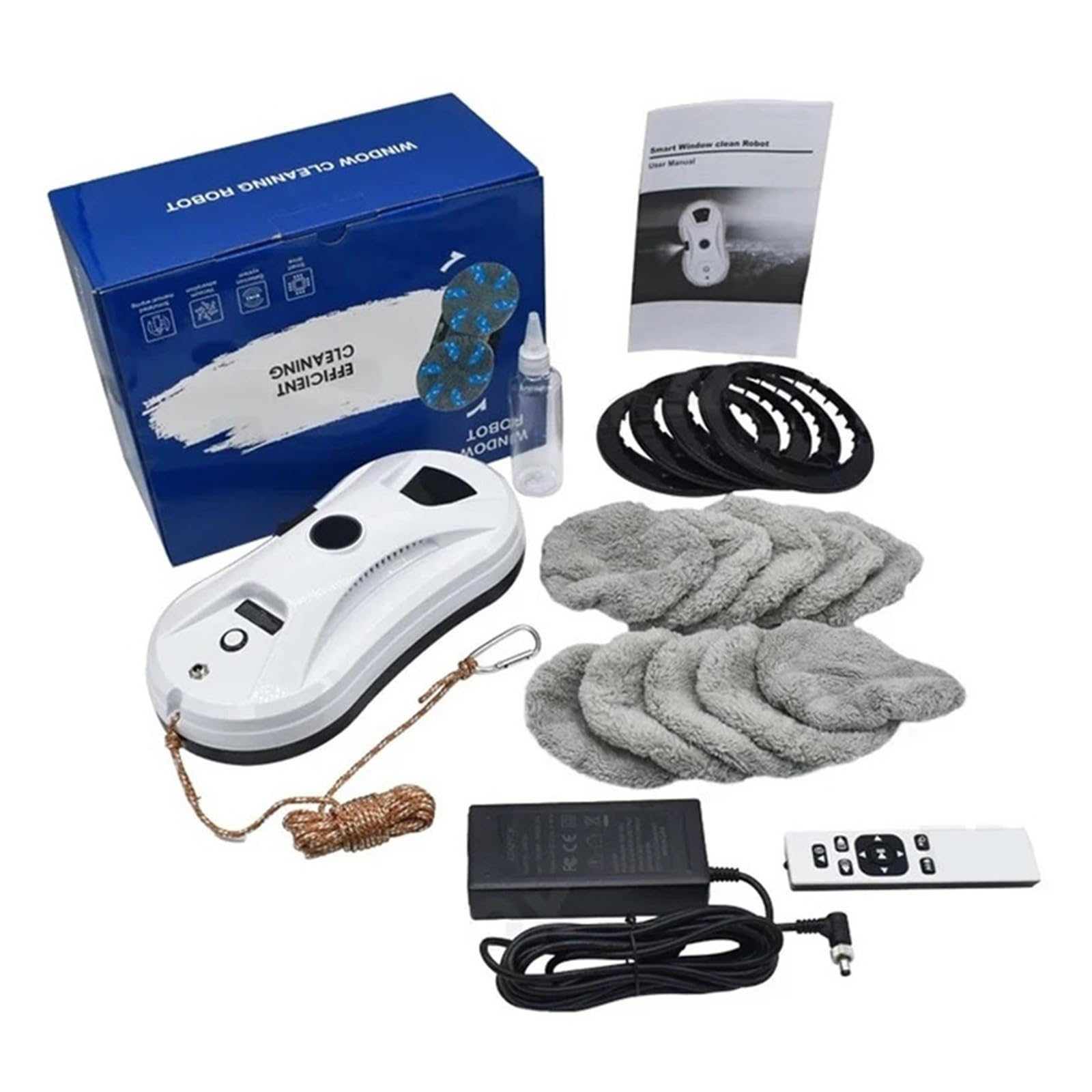 Aspiradora inalámbrica recargable for ventanas, limpiacristales, paredes y vidrios, robot con pulverizador automático. múltiples modos