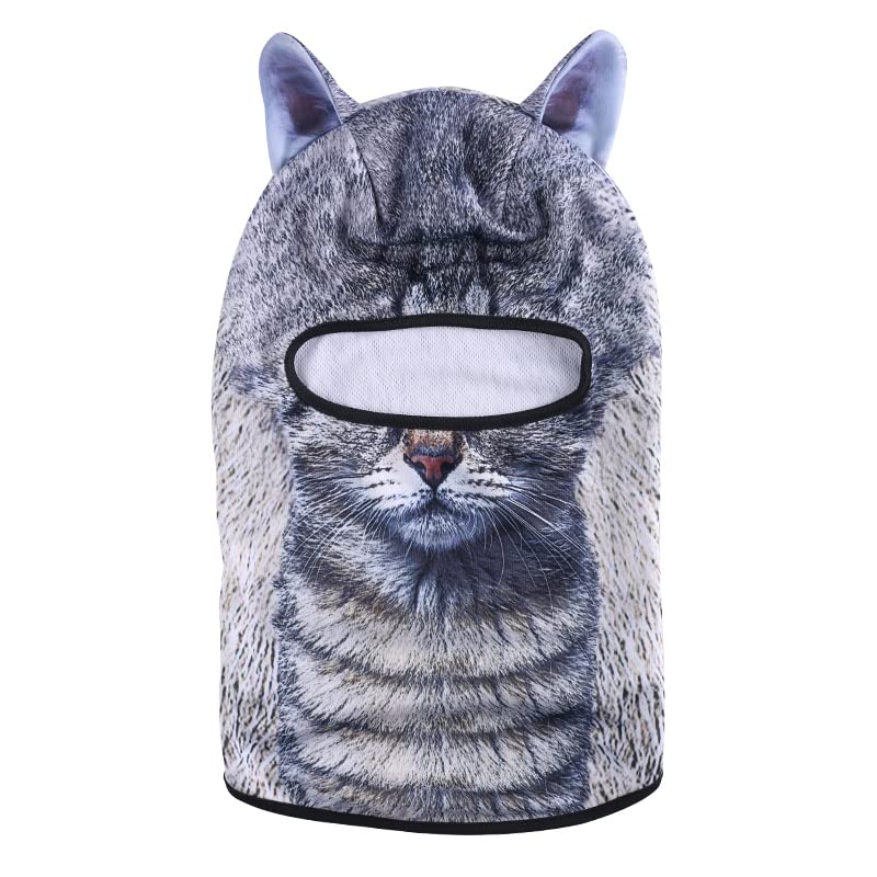 Image of Cat Balaclava,Dog Balaclava,Halloween Hat,Cute Full Face Hood Mask Animal Ski Mask for Hiking Riding Sports Outdoor