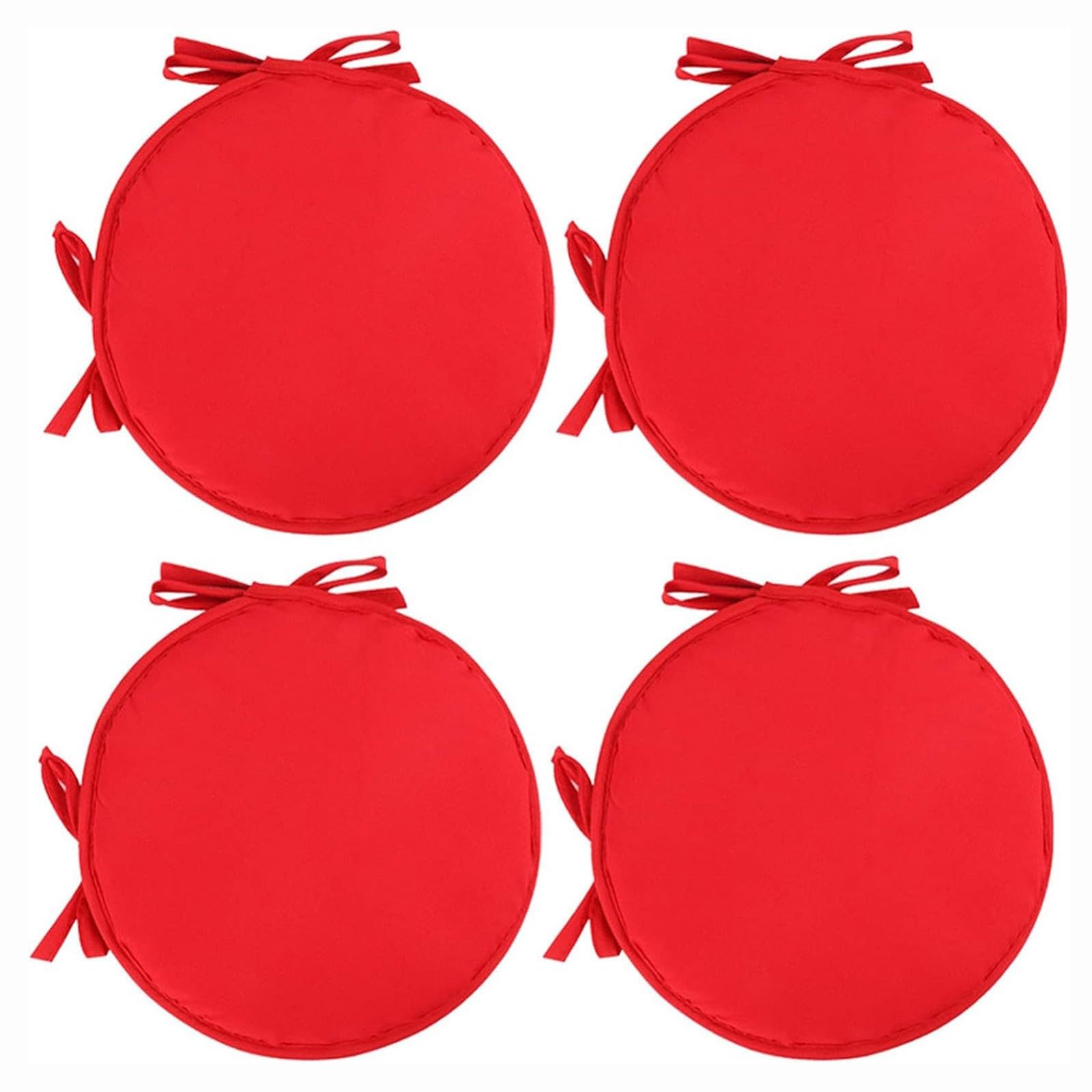 PIPOEI Round Bistro Chair Cushions Set of 2/4/6, Chair Pads with Seat Ties – 38cm, Soft Indoor Outdoor Chair Cushion Or Home Office And Patio Garden Furniture Decoration B-12