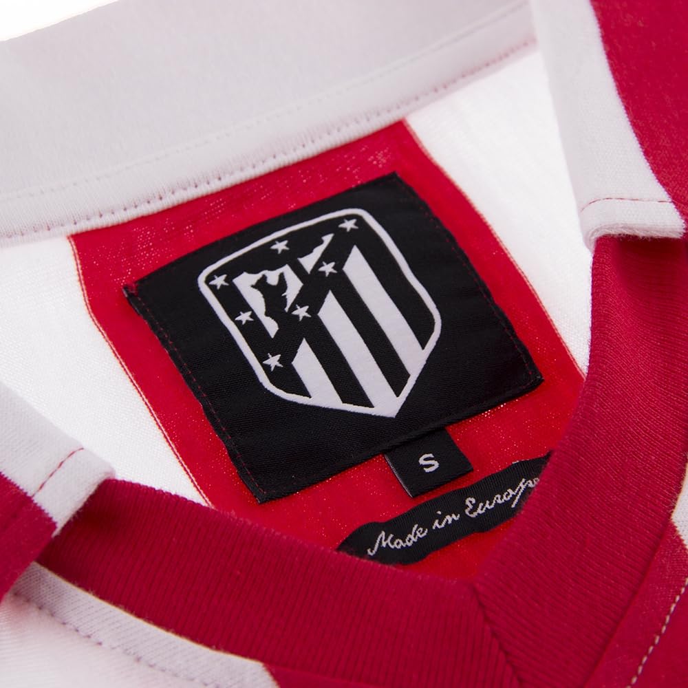 Copa - Camiseta de Fútbol - Hombre - Atletico Madrid 1985/86 - Retro - Manga Corta - Rojo/Blanco - 100% algodón