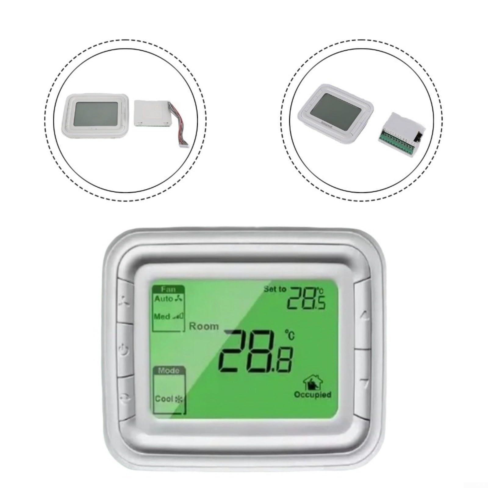 Thermostat numérique LCD pour Honeywell T6861H2WG Contrôle du convecteur de ventilateur AC220V 3A Chauffage Refroidissement Ventilateur Montage en Surface Vert