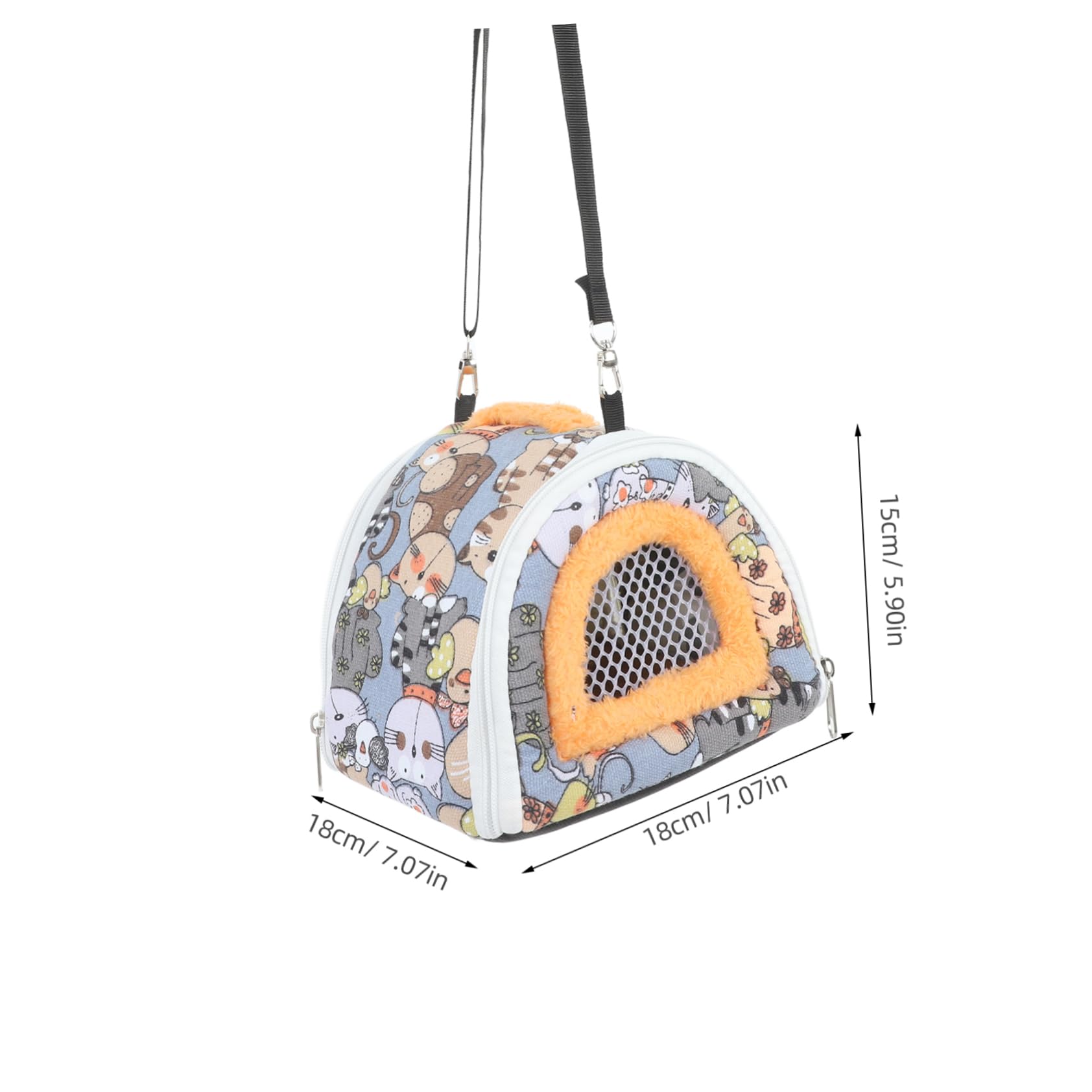 POPETPOP Portable Hamster Carrier Bag Travel Pet Carrier for Animals with Mesh Design Detachable Shoulder Strap for Dwarf Hamster Guinea Pig Chinchilla and More