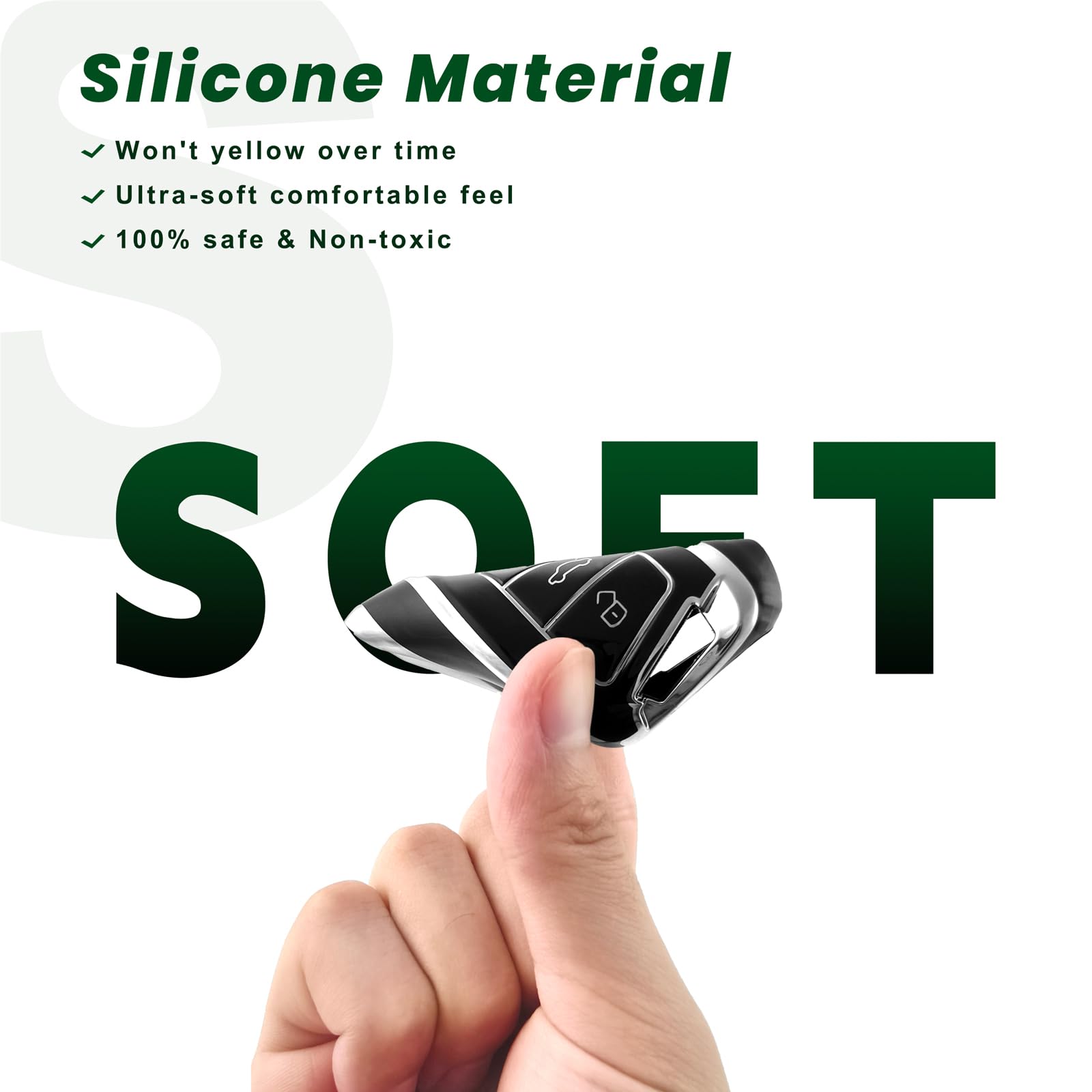 Custodia Protettiva Per Chiave Auto In Silicone Per Chiave A 3 Pulsanti Chevrolet Captiva - Foto 4