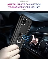 Vista 6 de Funda para Galaxy A42 5G, con protector de pantalla HD, [grado militar] anillo de montaje en coche con soporte híbrido de policarbonato duro