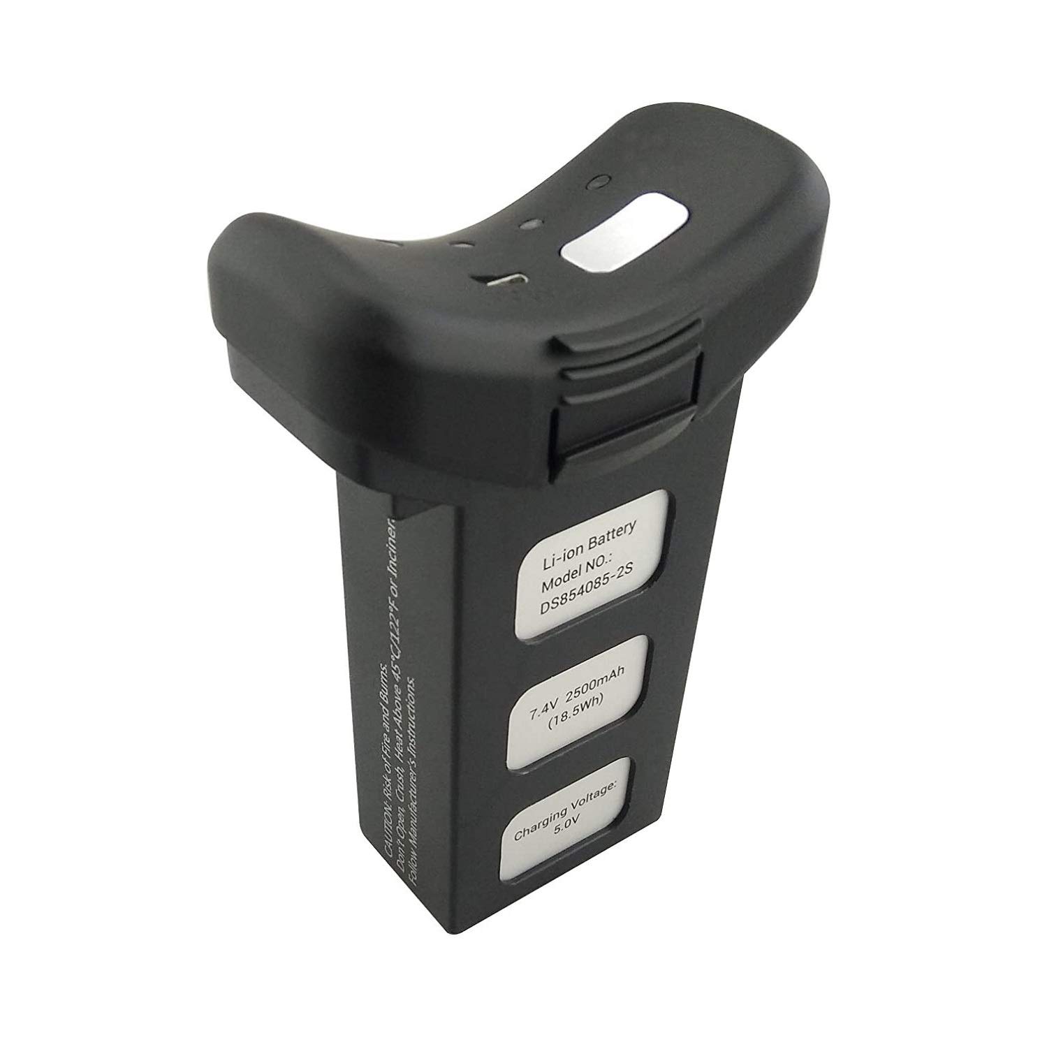 Lot de 2 batteries au lithium 7,4 V 2500 mAh pour quadricoptère HS100 S70W T35 HS100G MQ001 - Pièces de rechange pour drone Aircraft Model Drone Black Battery