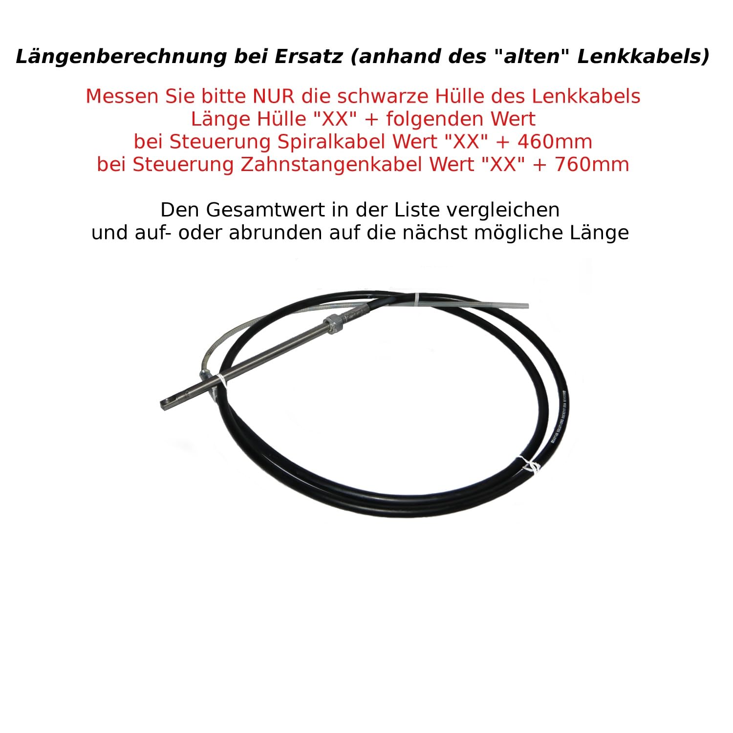 Teleflex-Ultraflex Light Duty Steuerung mit Kabel + Steuerrad Riviera schwarz