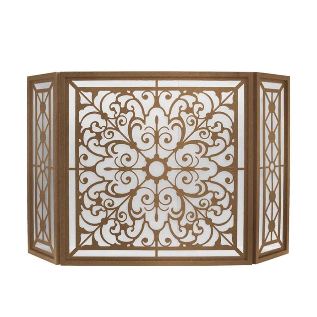 Pare-feu en métal écran de cheminée Pliable à Trois Panneaux cloison de feu cheminée Pare-étincelles Salon Couverture de cheminée en Maille métallique