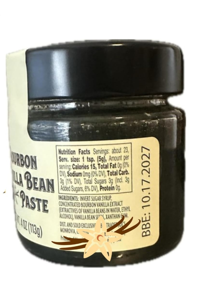 Bourbon Vanilla Bean Paste 4oz 113g (Two Bottles) (bourbon paste 2 jars)