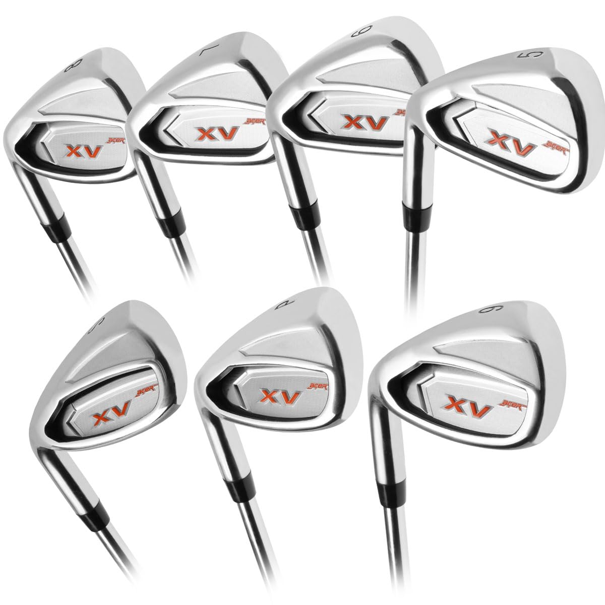 Acer XV Golf Irons Set for Men, Left Handed, Senior Flex, Graphite-Shafted 7-Piece Set (#5-9, PW, SW)