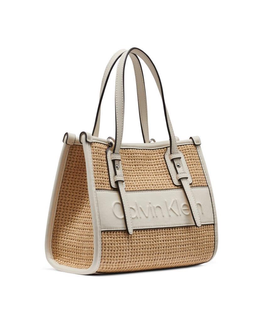 Calvin Klein Calvin Klein Moderne Mini-Tragetasche für Damen, Natur/Weiß, Einheitsgröße – Ansicht 5