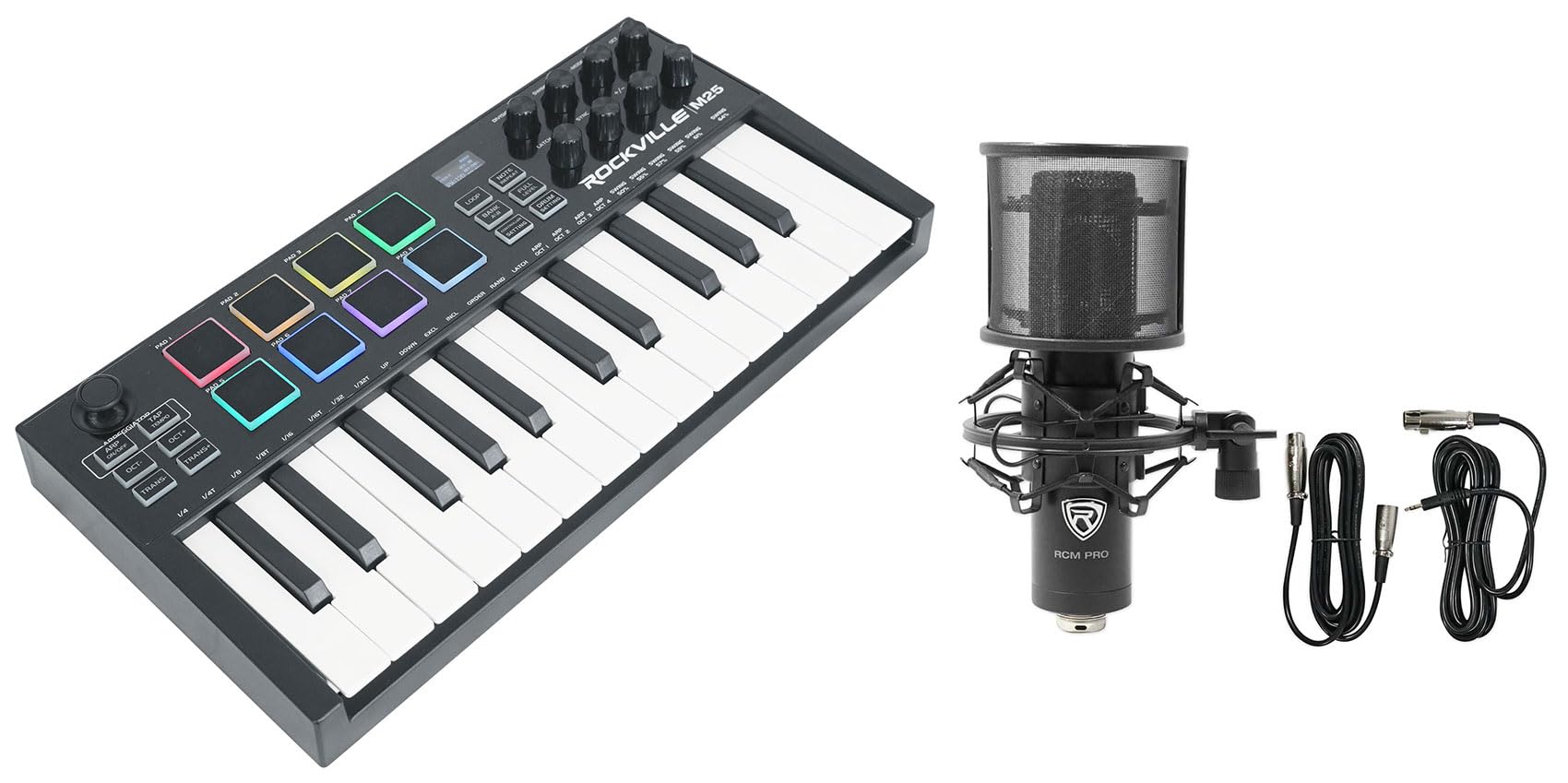 Amazon.com: Rockville M25 Black 25 Key USB Wireless Bluetooth MIDI