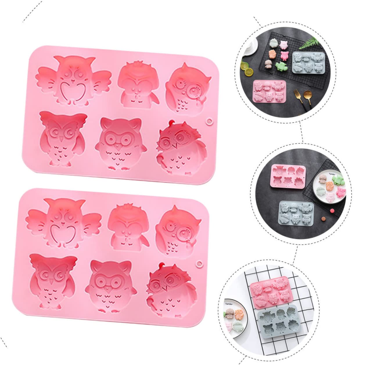 UPKOCH 6stücke Silikonform Für Katzenkopf-Kekse Backform Für Fondant Und Schokolade Backwerkzeug Für Kreative Kuchen Und Desserts Leicht Zu Reinigen Entformen