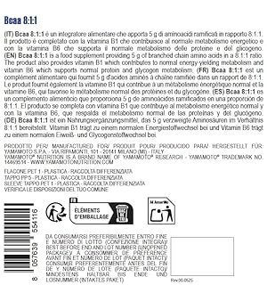 Bcaa 8:1:1 integratore alimentare di aminoacidi a catena ramificata con vitamine B1 e B6 200 compresse