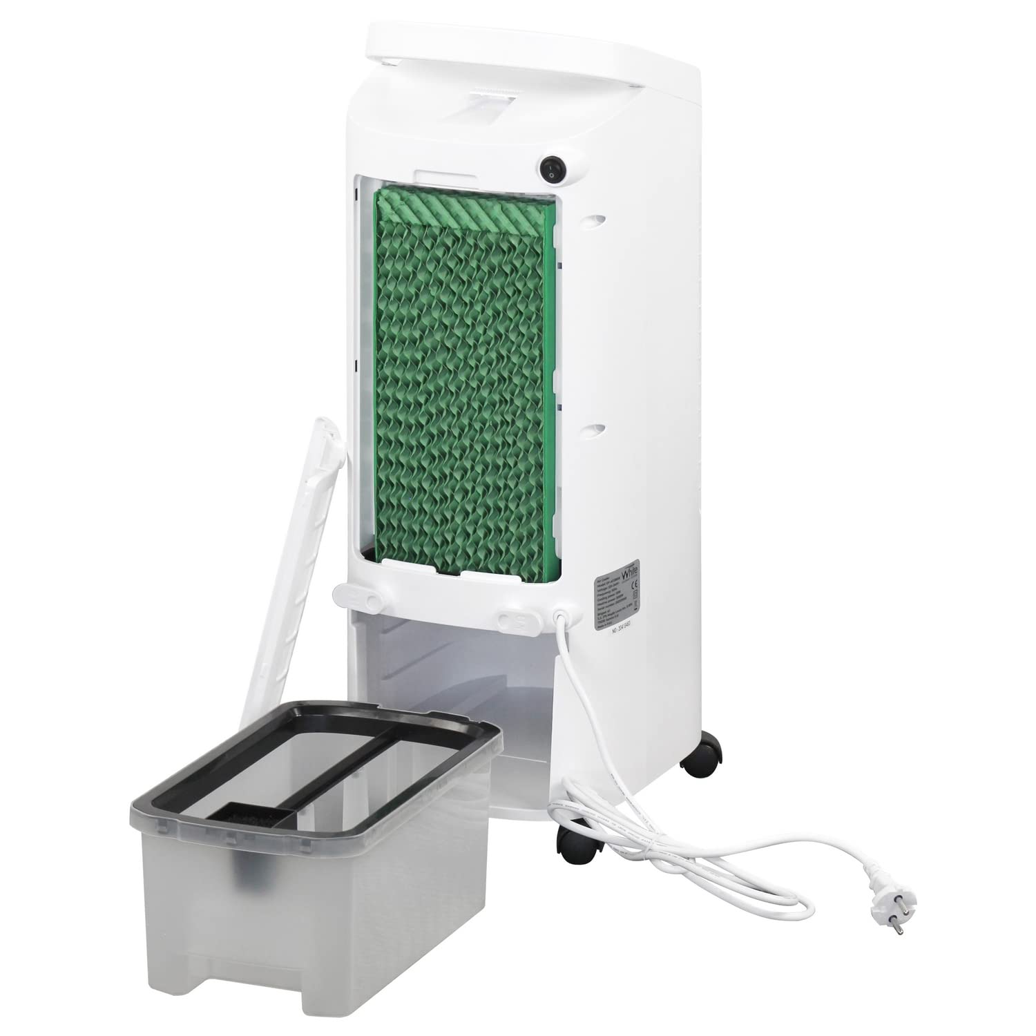 White - Raffrescatore Portatile Multifunzione, Umidificatore Ambiente, Deumidificatore Casa, Condizionatore Portatile Senza Tubo, Potenza 50W/2000W, Serbatoio 4L, 3 Modalità di Velocità