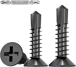 FandWay Lot de 80 vis autoperceuses M4,2 x 38 mm à tête fraisée en acier inoxydable Vis auto-taraudeuses avec 1 embout pour acier