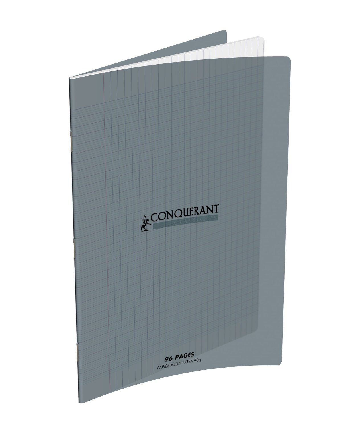 Conquérant Large Exercise Book with Large Squares, 96 Pages, 24 x 32 cm 24 x 32 cm Gray