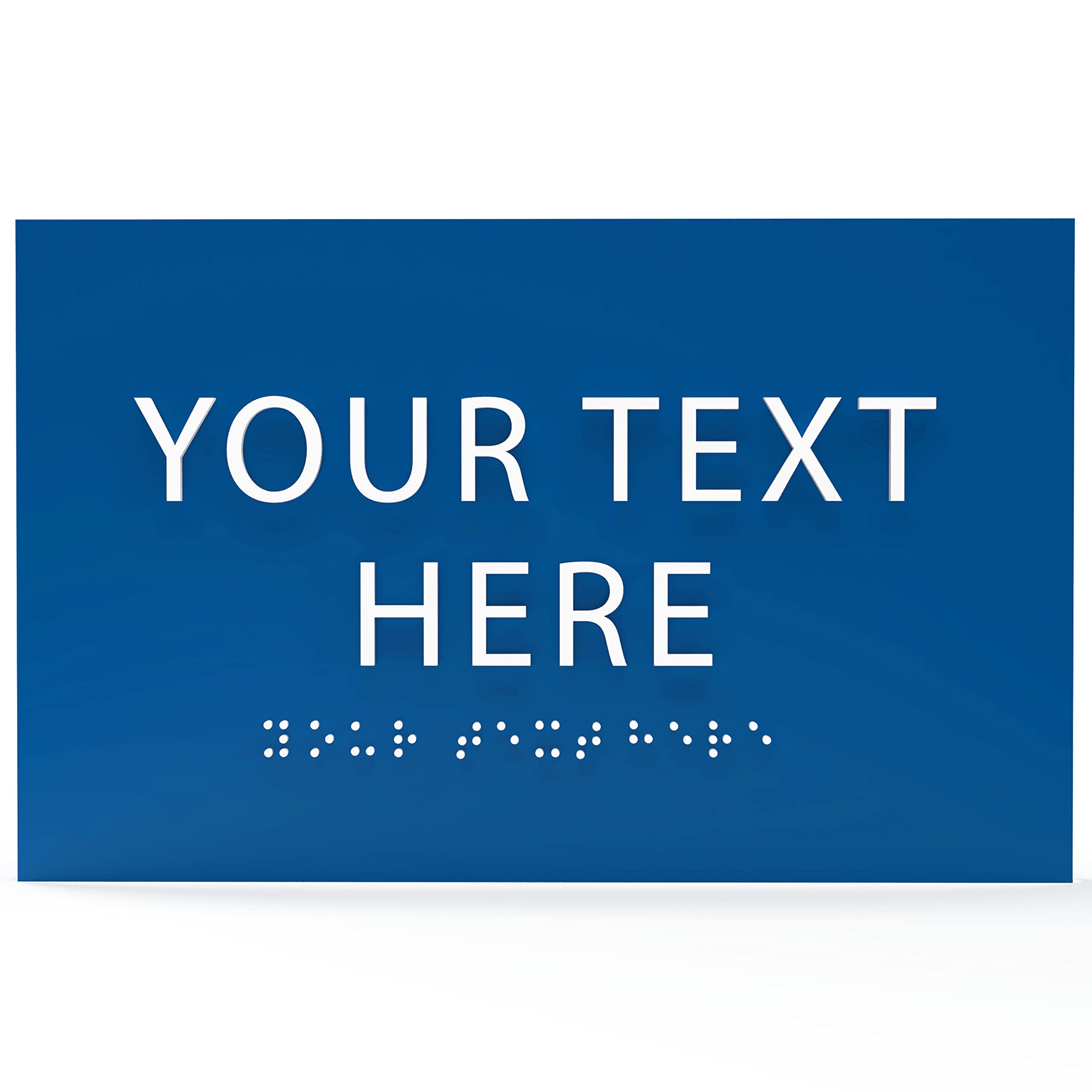 ADA CENTRAL SIGNS - 6" X4" Personalized Custom Sign- Tactile Graphics Grade 2 Braille Text | ADA Compliant Wall Mount Plastic Signs For Schools,