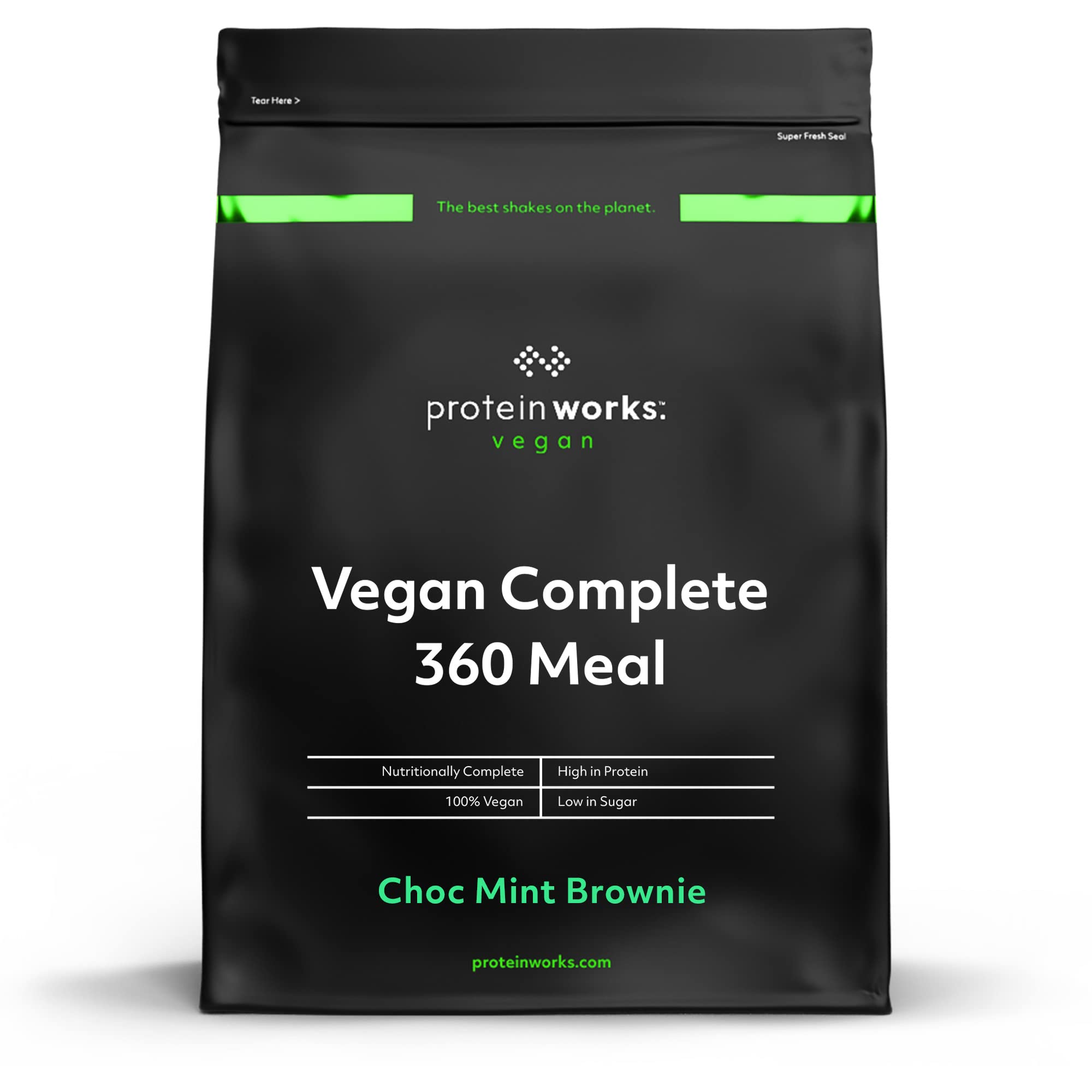 Vegan Complete 360 Meal | Nutritionally Balanced | 100% Vegan | Quick & Affordable Meal | Protein Works | Choc Mint Brownie | 500g