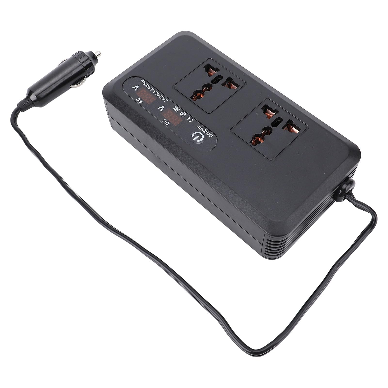 Jiawu Adaptateur de Sortie de Voiture 200W DC vers AC, avec Prises Universelles pour Charger des Appareils dans Les Voitures, Camping-Cars, ABS Durable
