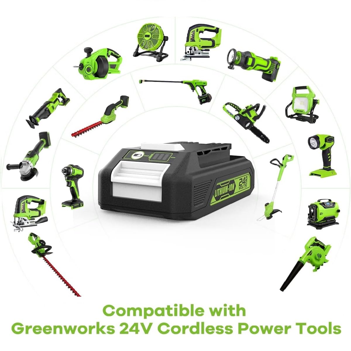 Energup 2X 24V 3.5Ah Batterie Remplacement pour Greenworks 24V Batterie | Compatible avec Greenworks Batterie G24B2 G24B4 29842