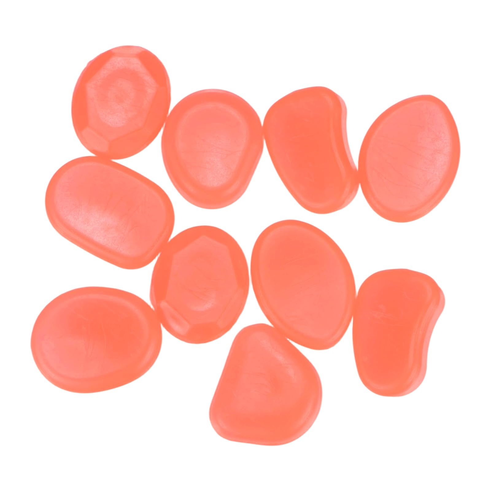 M METERXITY 10-Pack Glow in the Dark Rocks, 1.77" Resin Outdoor Garden Decorations Luminous Pebbles Stones for Garden Plants/Aquarium/Backyard Path, Aquarium Gravel [Orange Red]