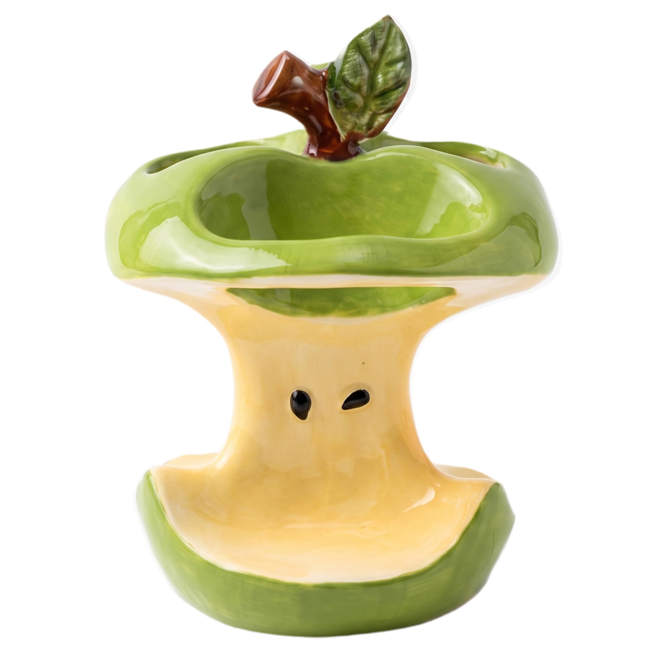 Green Toothbrush Holder Cute shaped Bathroom Organizer 3 hole Ceramic Toothbrush Stand For Electric/manual Brushes Toothpaste