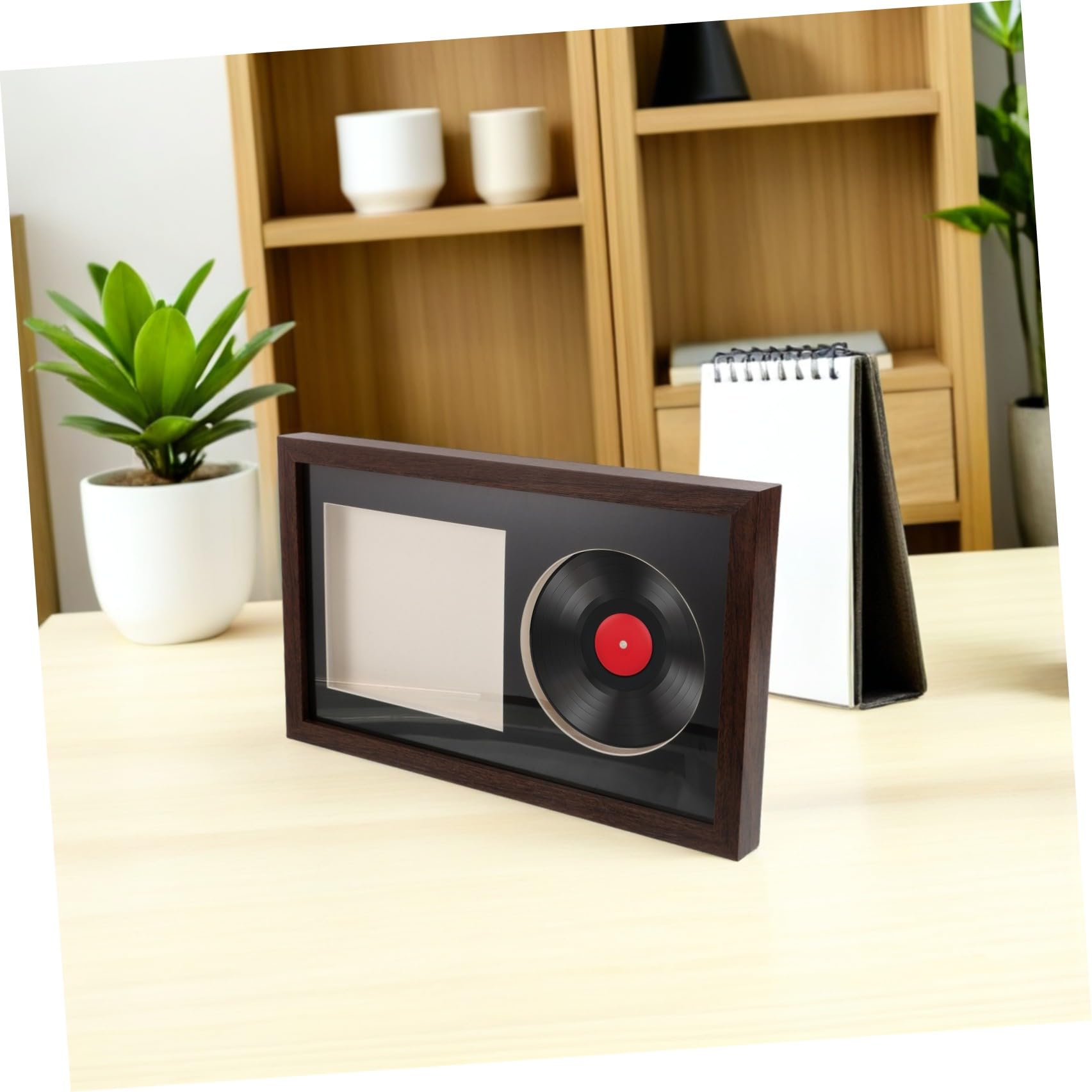 Drewniany stojak 3D z winylu i płyt CD, uchwyt ścienny i stołowy, 14,2 x 12,4 cm, kolekcjoner muzyki Sto, Ele Showcase na albumy i płyty