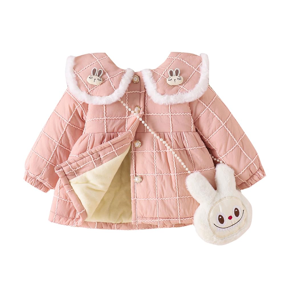 Hopscotch Baby Girls Animal Print Full Sleeves Pink Long Coats For Ages (12-18 Months) 2