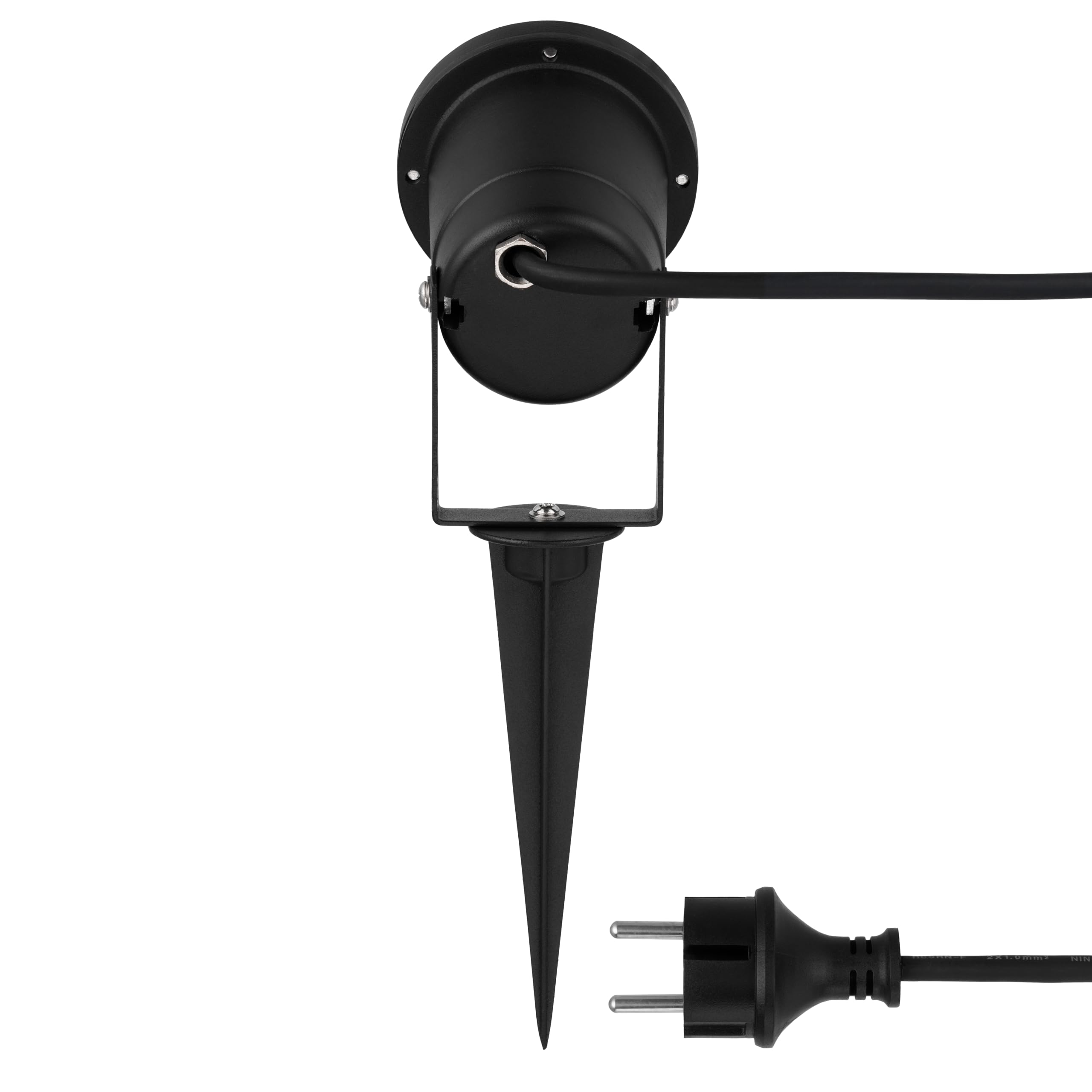 REV Juego de iluminación de jardín (12 luces orientables para senderos, carcasa de aluminio IP65, 230 lm, 3 W, cable de 1,5 m, altura de 34 cm), color negro