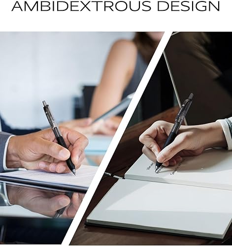 Miniatura 6 de 0.5mm Bolígrafos de Gel de Punta Fina de Escritura Suave, 12 Piezas de Bolígrafos de Tinta Negra, Bolígrafos de Gel Retráctiles de Aspecto de Cuero