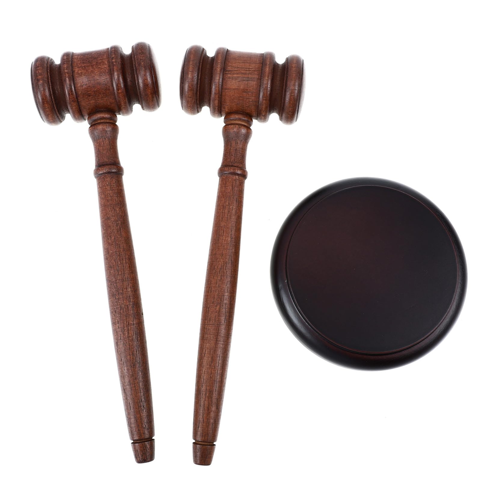 ERINGOGO Martillo de Madera para Subasta y Juicio con Base Martillo de Juez Resistente con Sonido Claro para Abogados Judiciales