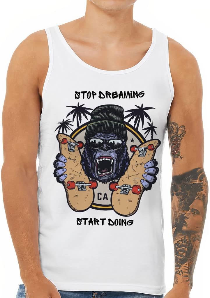 Stop Dreaming Start Doing Tank - Art Workout Tank - Monkey Jersey Tank