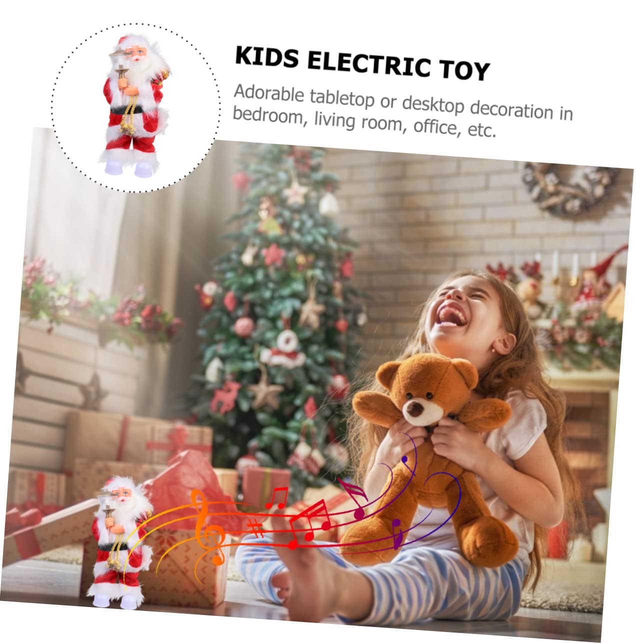 ABOOFAN Muñeca Musical Papá Noel Eléctrico de Adorno Navideño Creativo Juguete Musical para Decoración de Fiesta