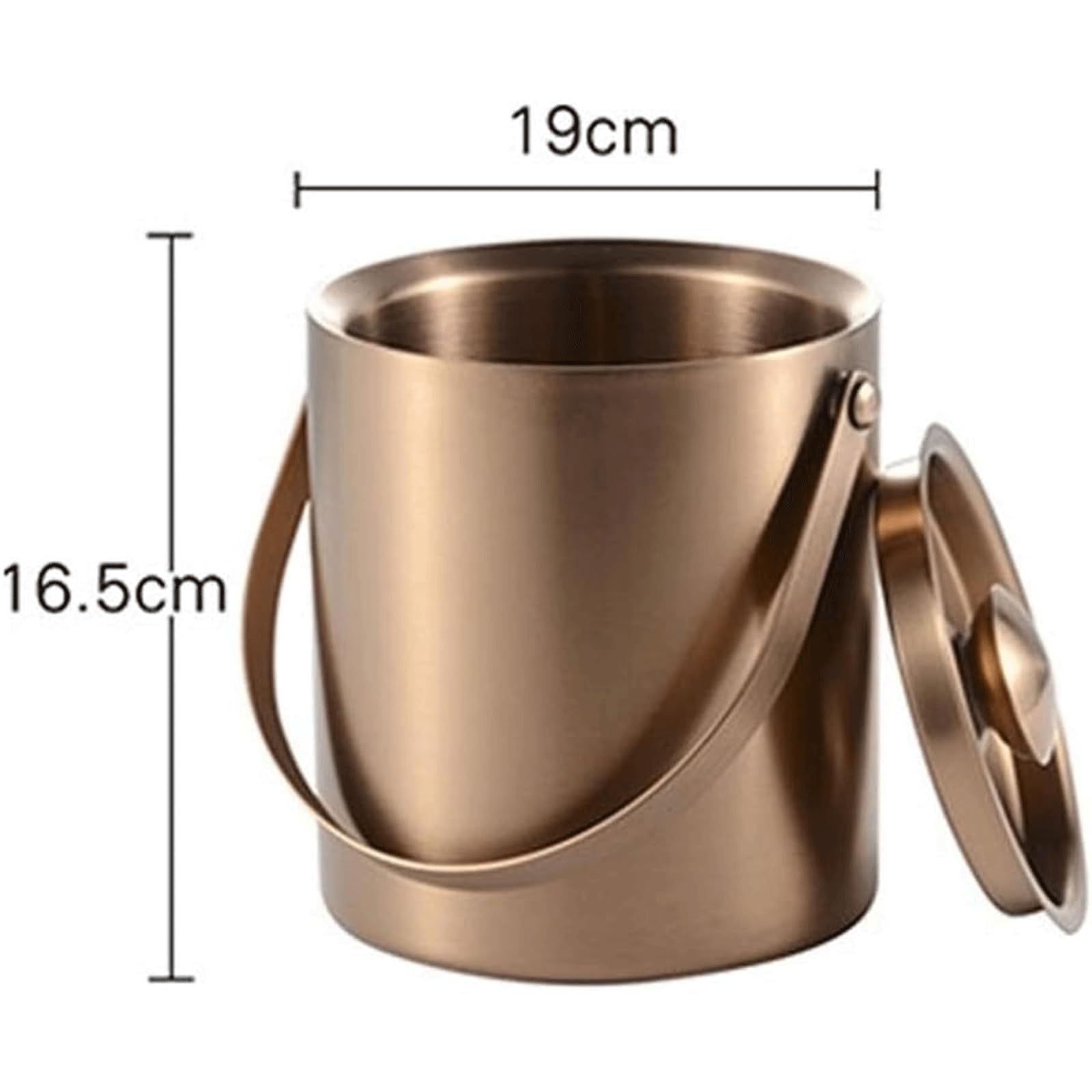 Cubitera Botella Vino Cubo de Metal para Hielo, Cubo de Acero, contenedor de Almacenamiento para Cubitos de Hielo con Tapa, enfriadores, Botella de Vino, champán y Cerveza