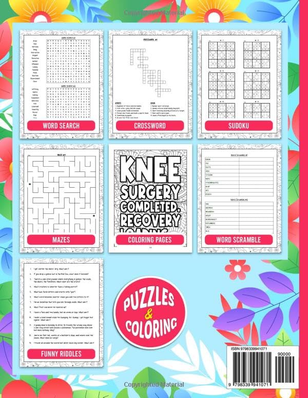 Knee Surgery? I Call It Performance Upgrade - Activity Book: A Variety of Puzzles and Activities for Women and Men During Knee Surgery Recovery (With Solutions)