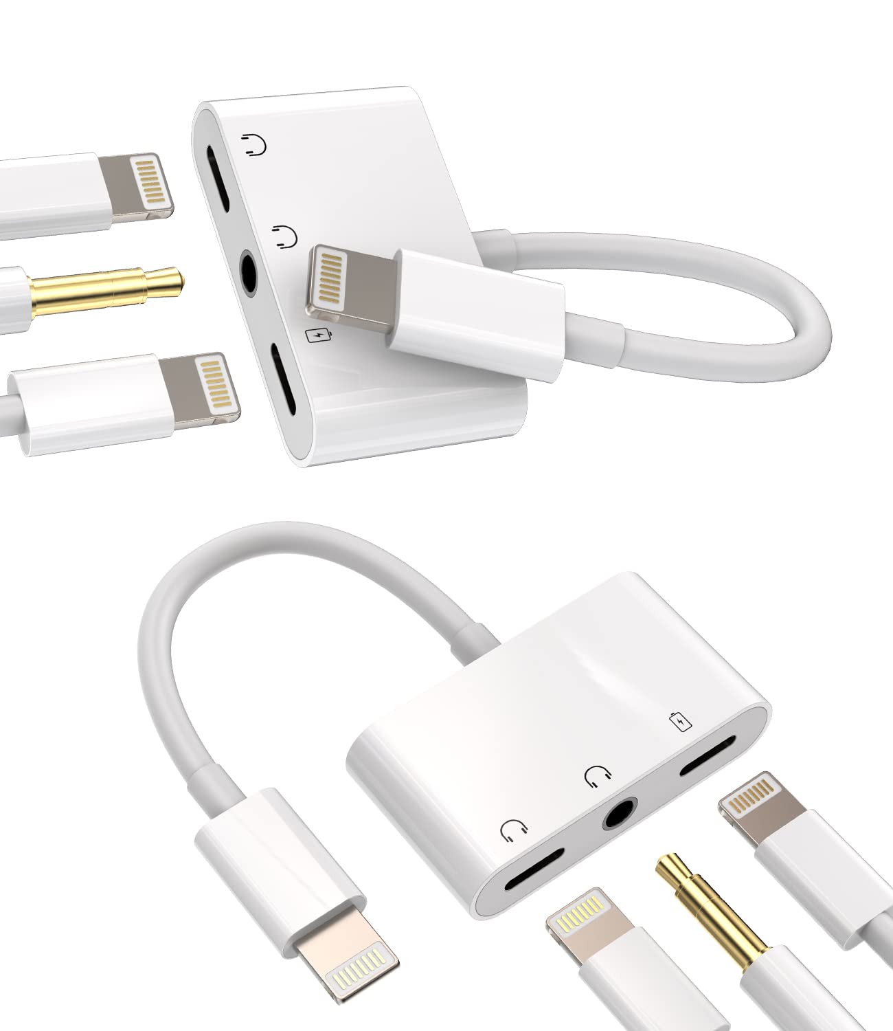 Amazon.com: Lightning to 3.5mm Headphone Splitter Dongle 3in1