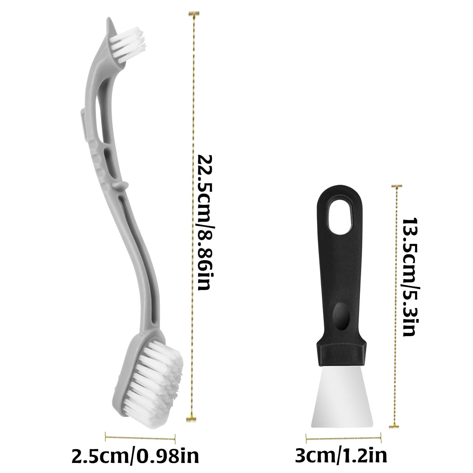 Pulitore per gabbie per uccelli con spazzole anteriori e posteriori, raschietto per la pulizia, utensile con manico lungo, strumento per la rimozione degli escrementi di uccelli, utensili in
