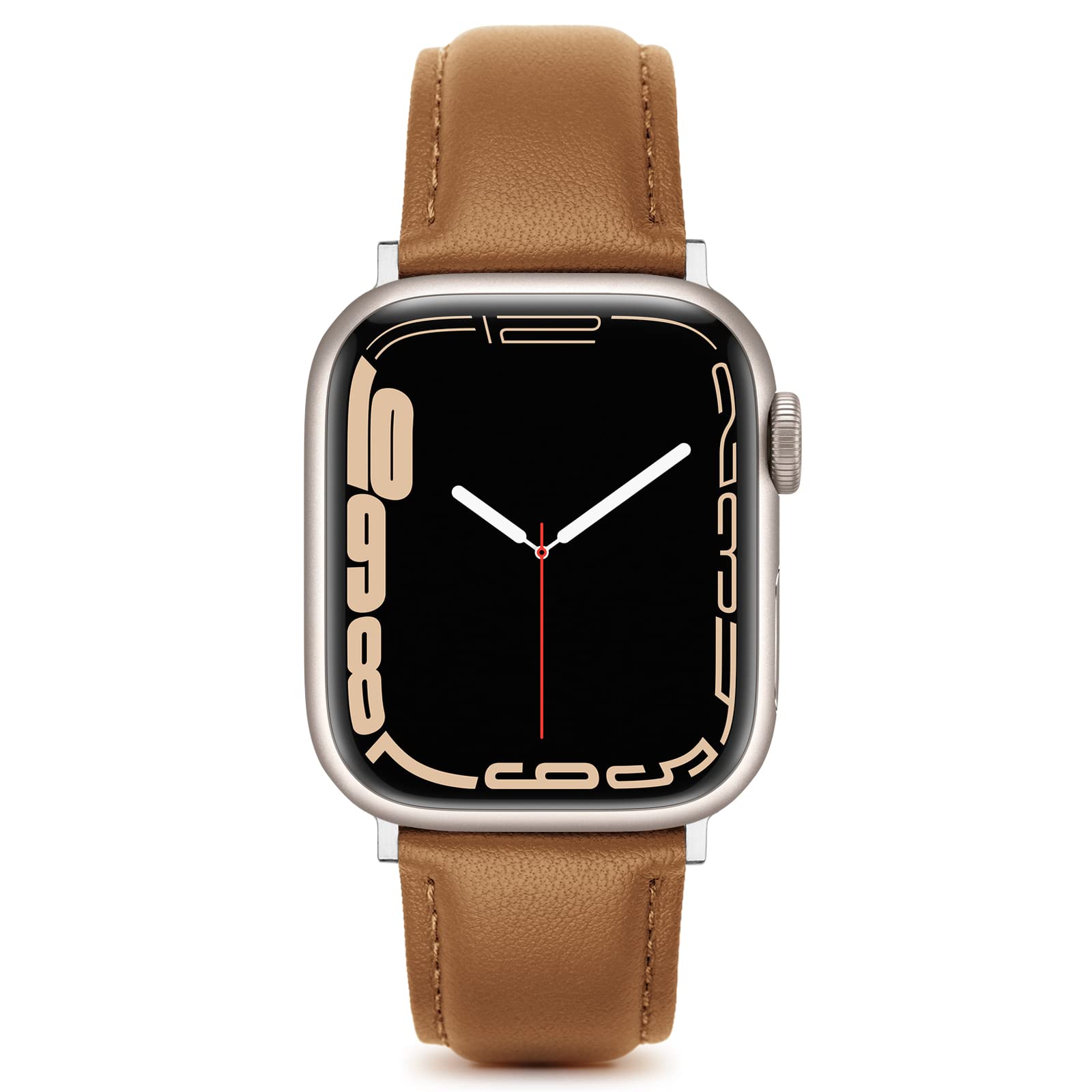 Eyamumo Genuine Leather Bands Compatible for Apple Watch Band 42mm 44mm 45mm Men Women, Top Grain Soft Vintage Genuine Leather Replacement Strap Compatible with Apple Watch Series 9 8 7 6 5 4 3 2 1 SE