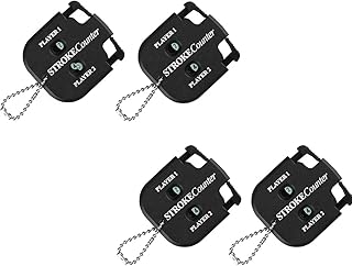 NP 4 Pcs Golf Scoring Counter Score Shot Stroke Golf Score Indicator Golf Shot Counter Dial Resetting Tool with Key Chain for Golf Game Scorekeeper