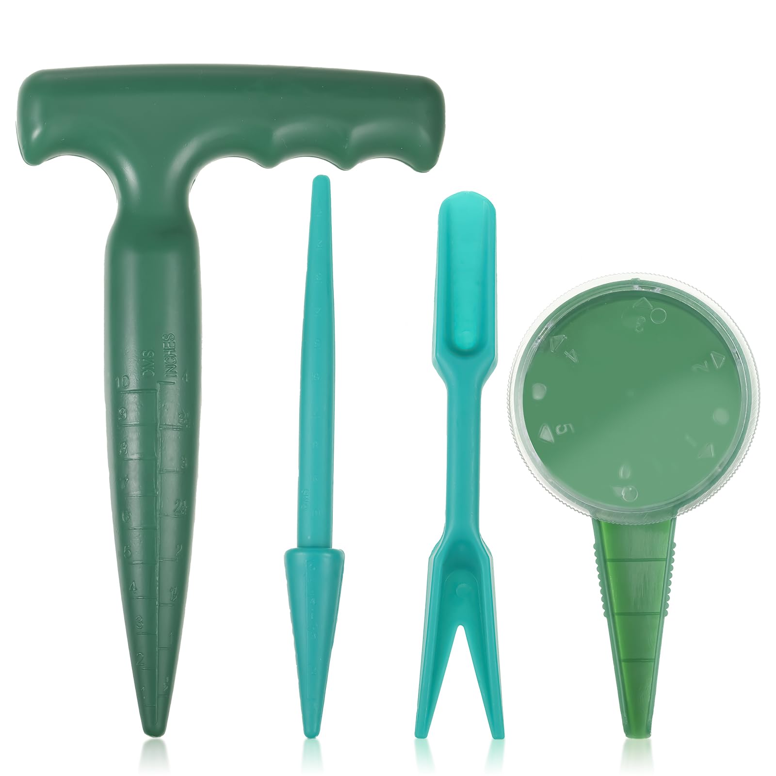 4Pcs Planter Tool Set, Adjustable Hand Hold Sowing Seeds Dispenser, Seedlings Dibber Hole Puncher, Seed Dispenser Sower Set for Garden Greenhouse, Seedling Dibber Seedling Tools Planter Hand Tool