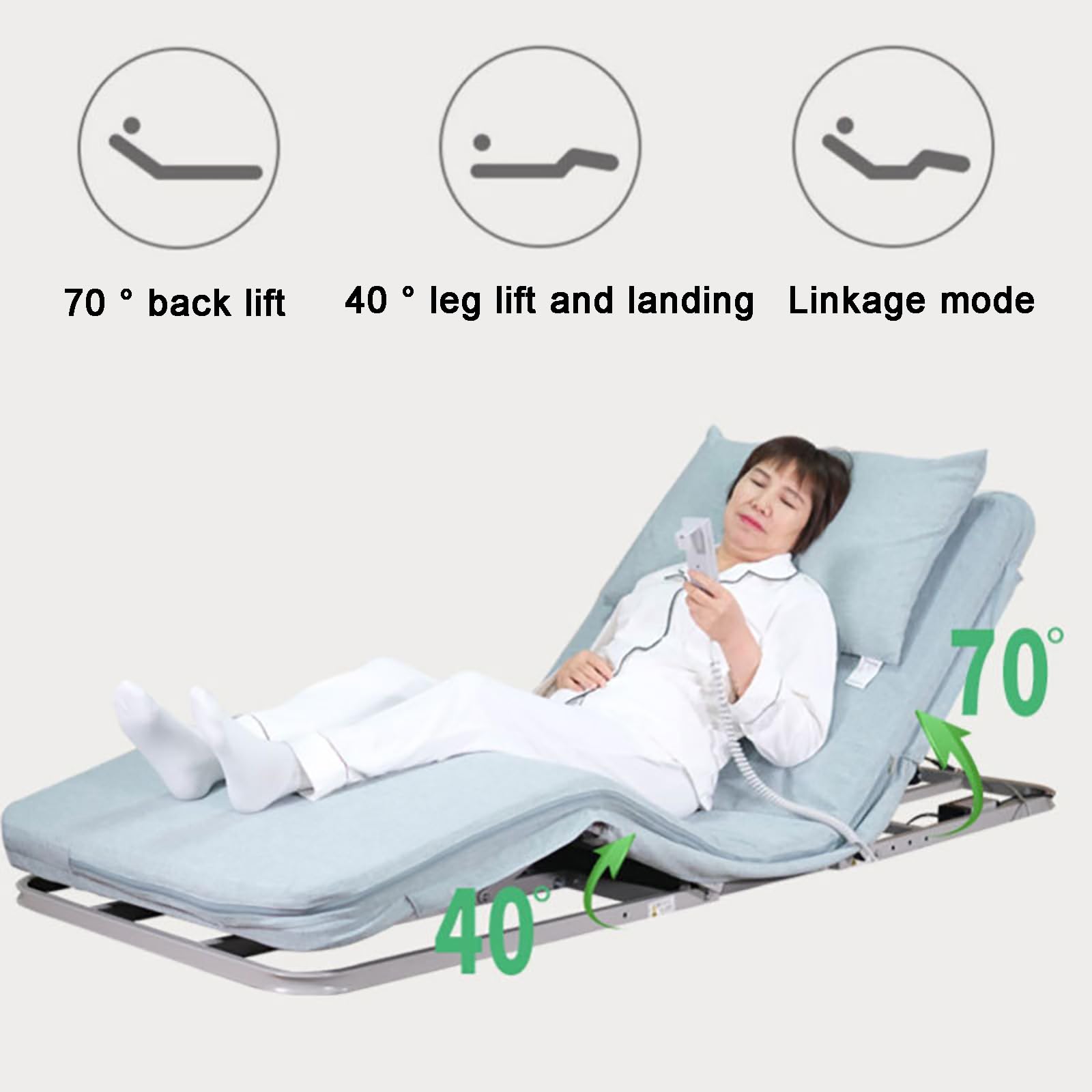 Bed Wedges Lifting Cushions,Medical Pillow Lifter Electric Bed Backrest - Third Gear Height Adjustable Device for Paralysis Patient Care, Elderly & Postoperative Rehabilitation