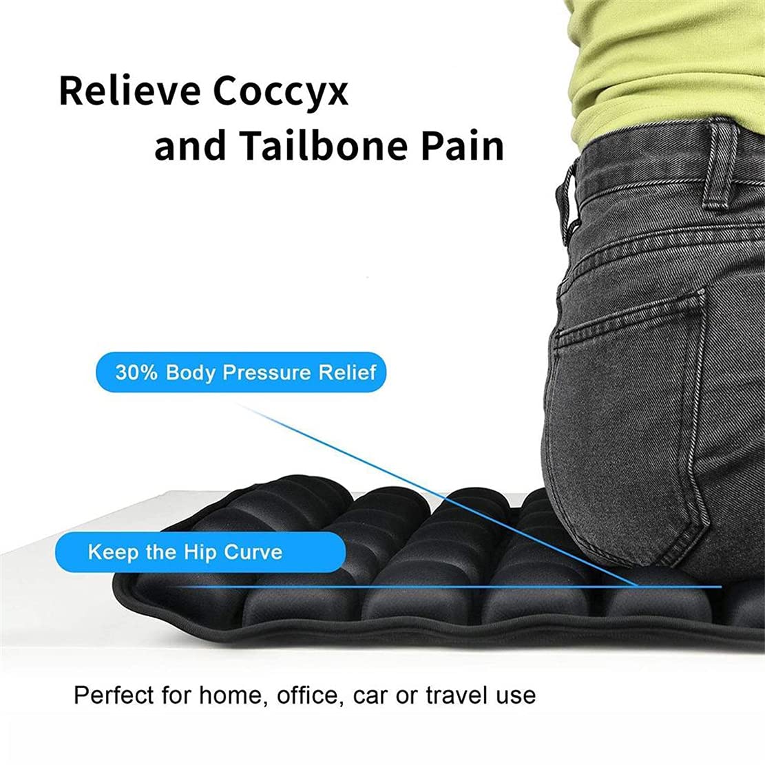 Coussin De Siège Gonflable 3D Portable Avec 36 Cellules D'air