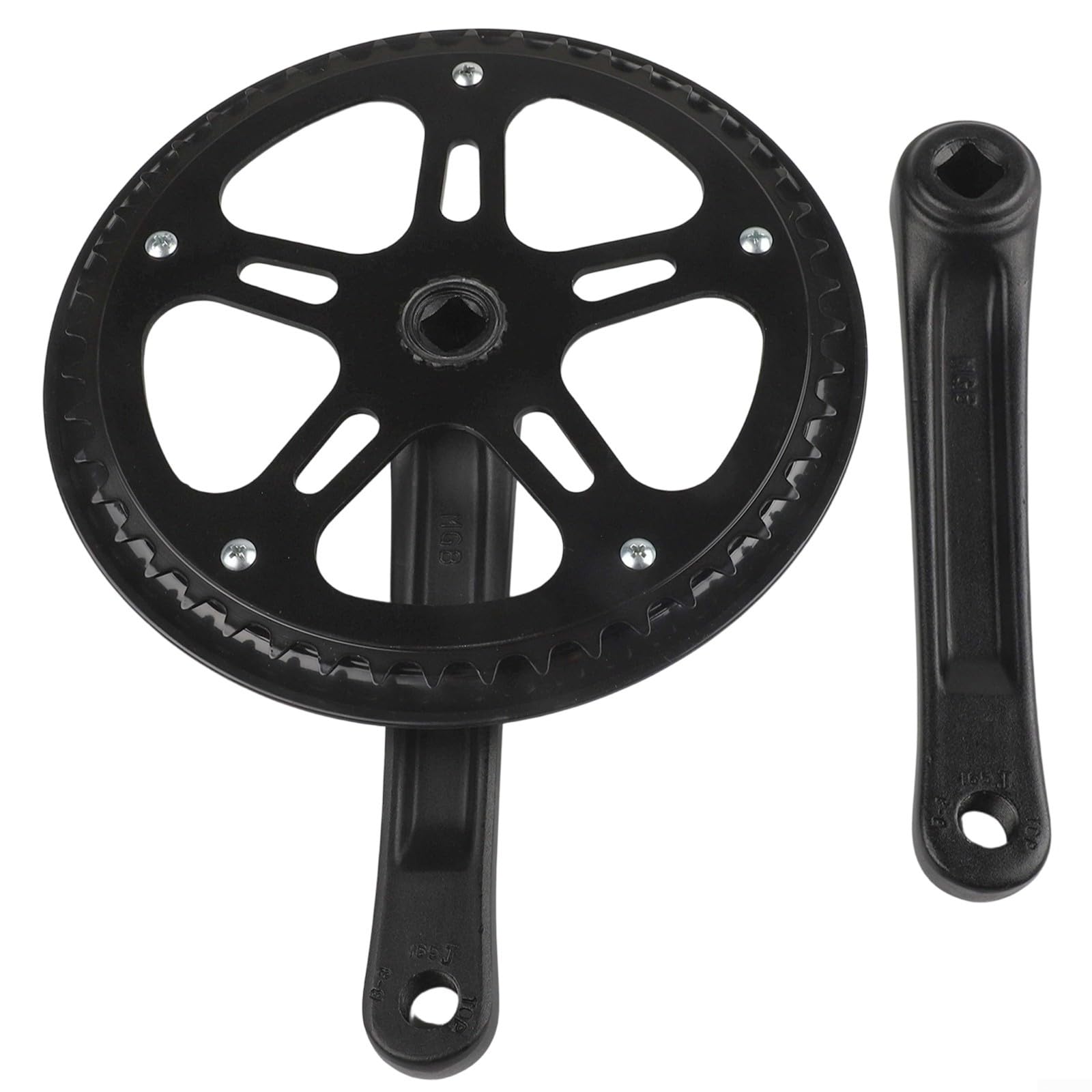 Guarnitura a foro quadrato 48T 165 mm in lega di alluminio per biciclette pieghevoli E-Bike a scatto fisso e telai per biciclette urbane compatte