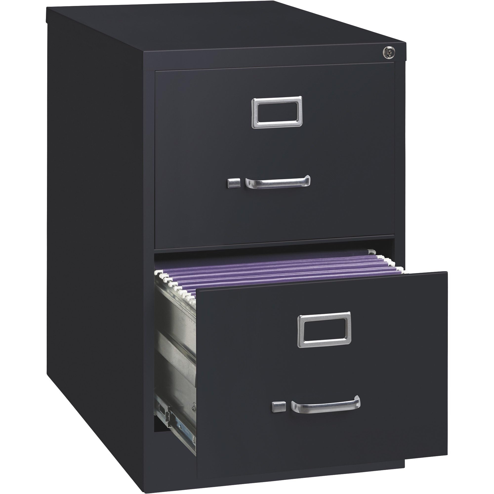 Hirsh Industries 2-Drawer Legal File Cabinet - Black, 18in.W x 26.5in.W x 28.4in.D, Model Number 14419
